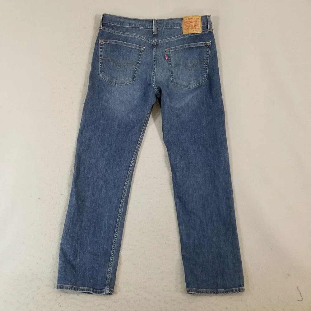 Levi's 505 jeans men's 36x32 regular fit straight blue stretch denim pants